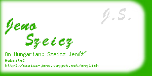 jeno szeicz business card